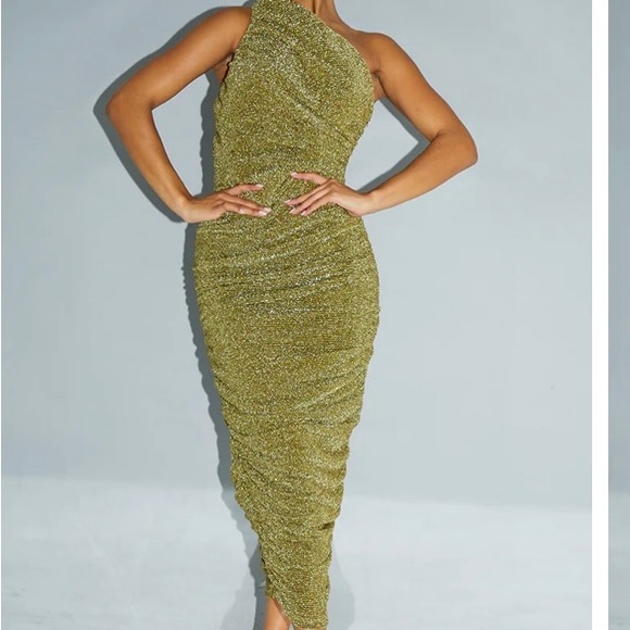 One shoulder sparkle midi dress - Picture 2 of 3